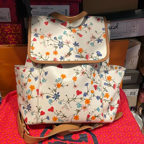 Tory Burch flower pattern back pack - Picture 1 of 5